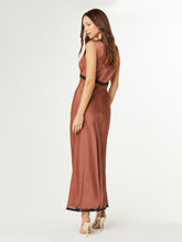 Load image into Gallery viewer, Saskia Lace V Neck Dress in Bronze