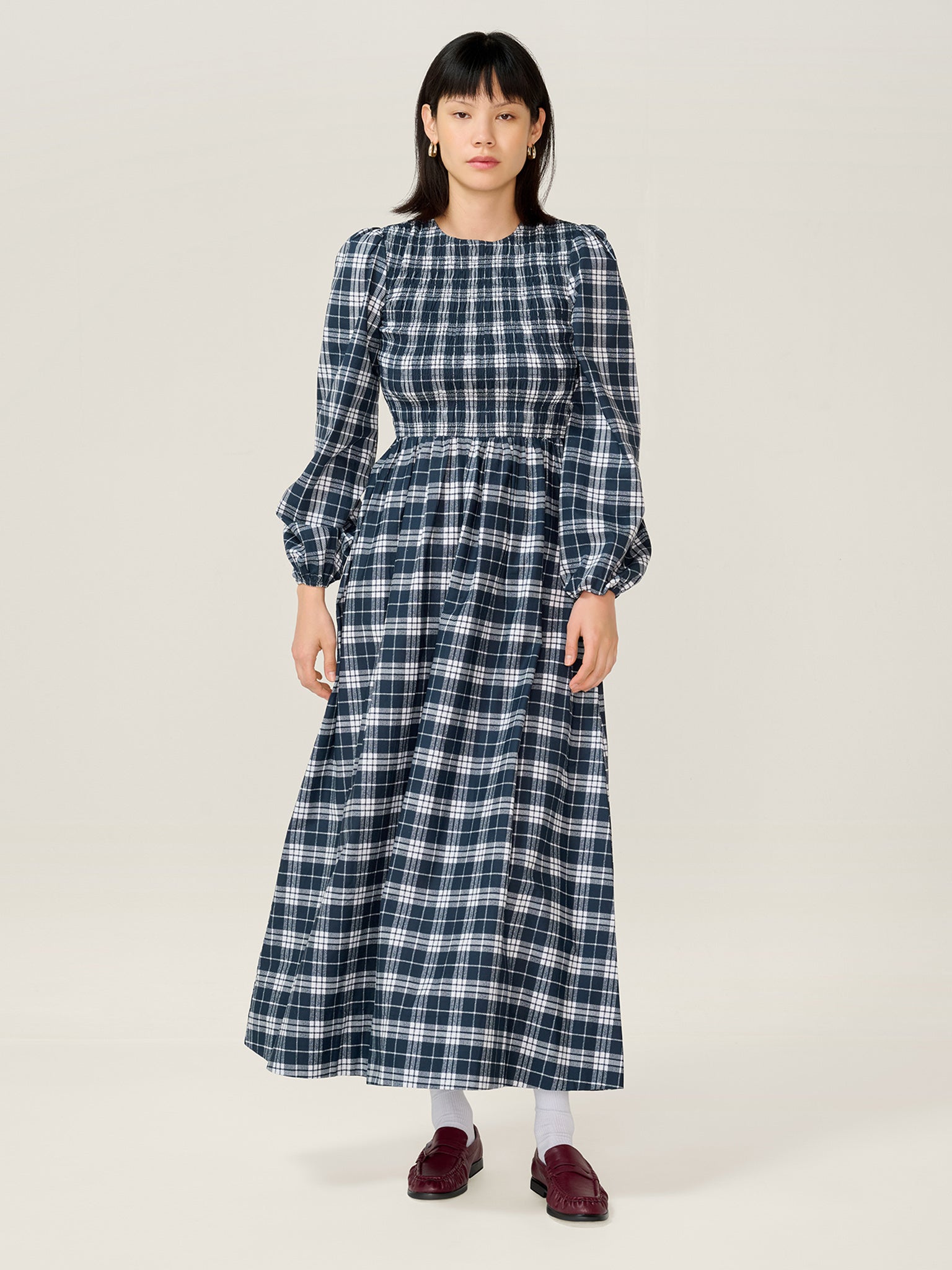 Saint Dress in Blue Stripe | OMNES | Ethical & Affordable Clothing Saint Dress in Blue Stripe | OMNES | Ethical & Affordable Clothing