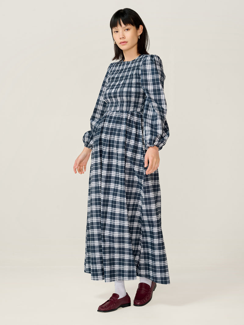 Saint Dress in Navy Check
