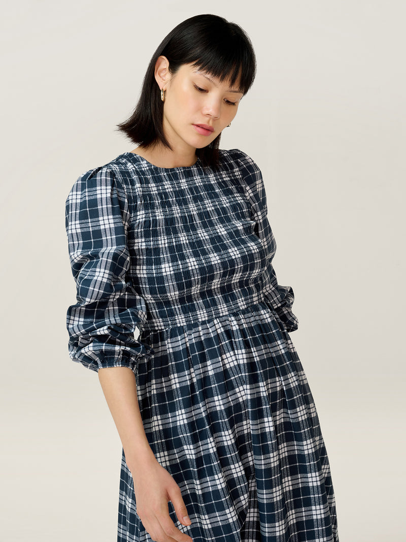Saint Dress in Navy Check