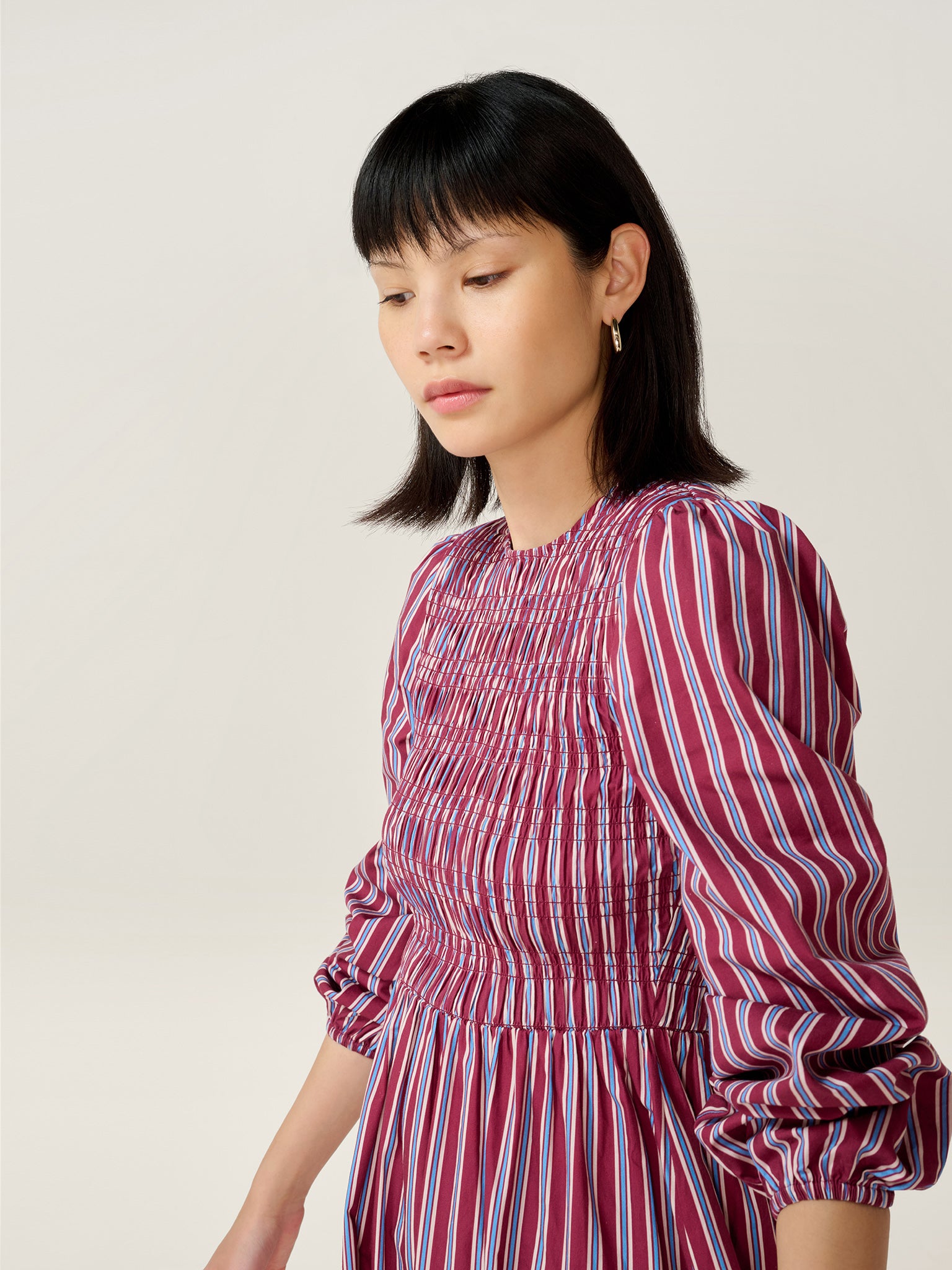 Saint Dress in Blue Stripe | OMNES | Ethical & Affordable Clothing Saint Dress in Blue Stripe | OMNES | Ethical & Affordable Clothing