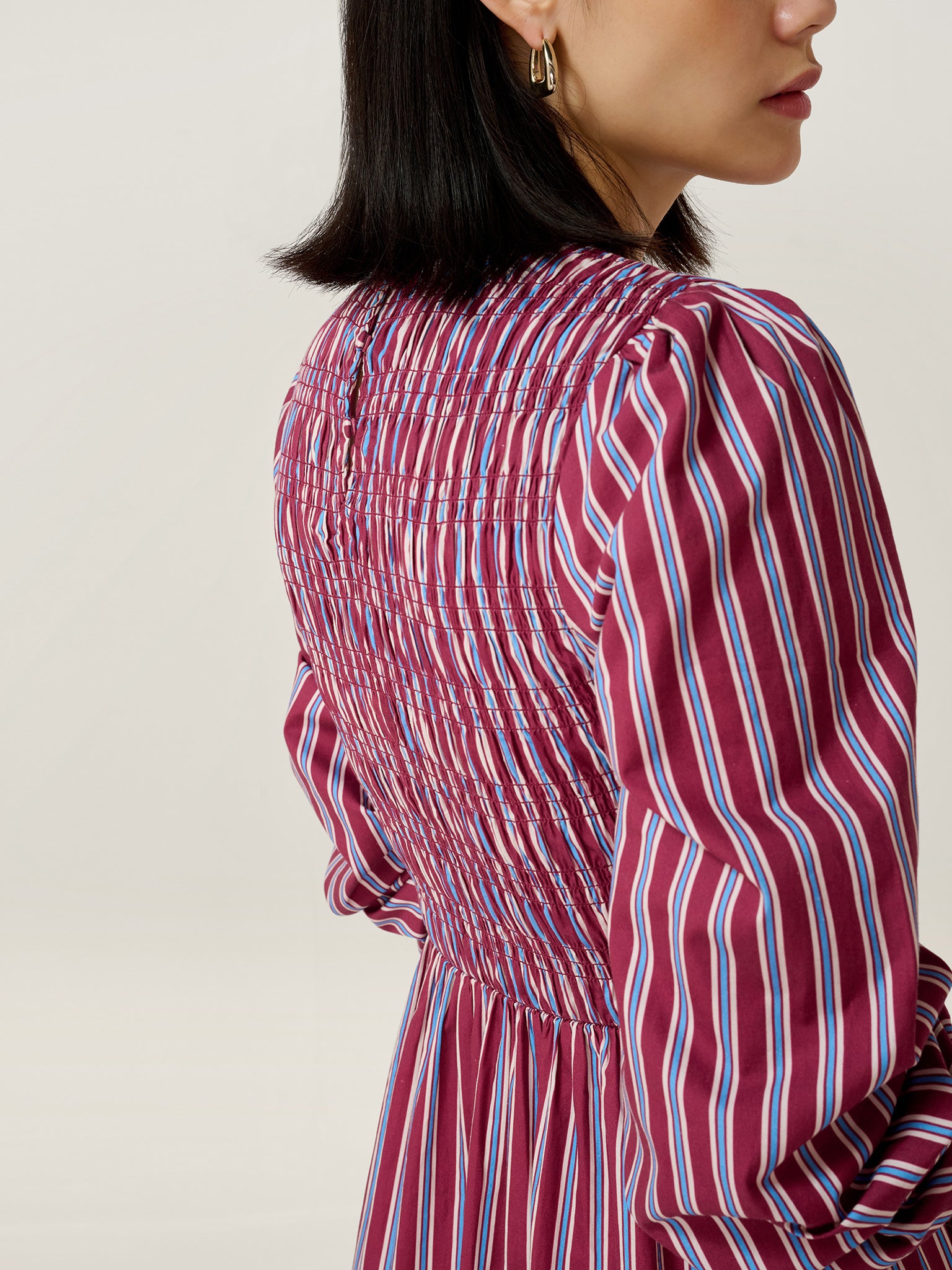 Saint Dress in Blue Stripe | OMNES | Ethical & Affordable Clothing Saint Dress in Blue Stripe | OMNES | Ethical & Affordable Clothing