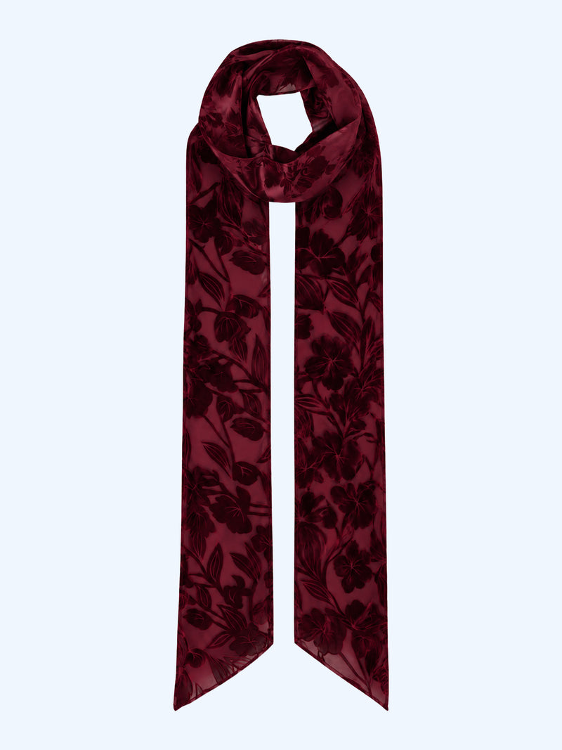 Scarlett Scarf in Deep Wine Devore