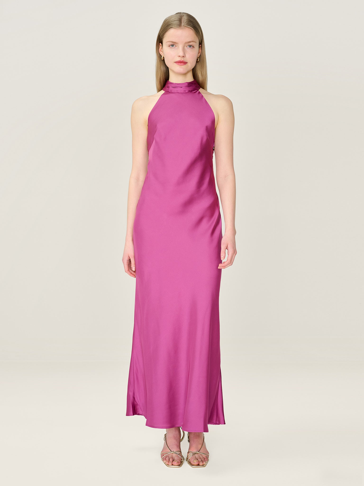 Seychelles Drape Back Detail Dress in Magenta | OMNES | Ethical