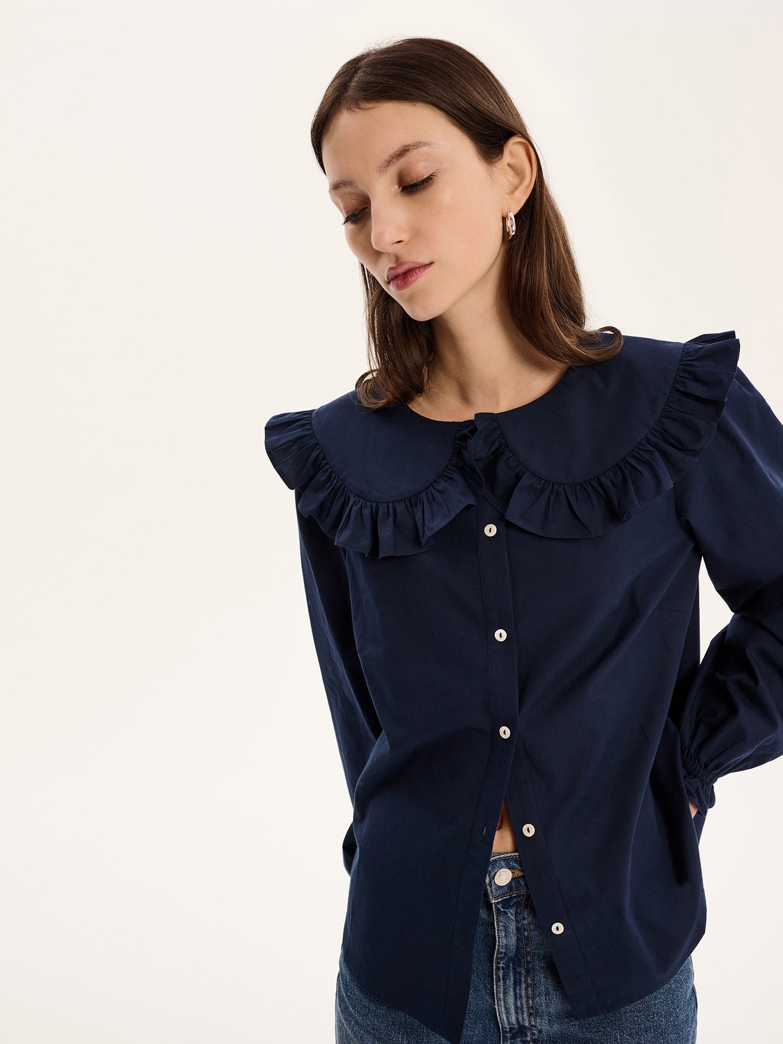 Sunday Shirt in Navy | OMNES | Blouses/Shirts | Sustainable