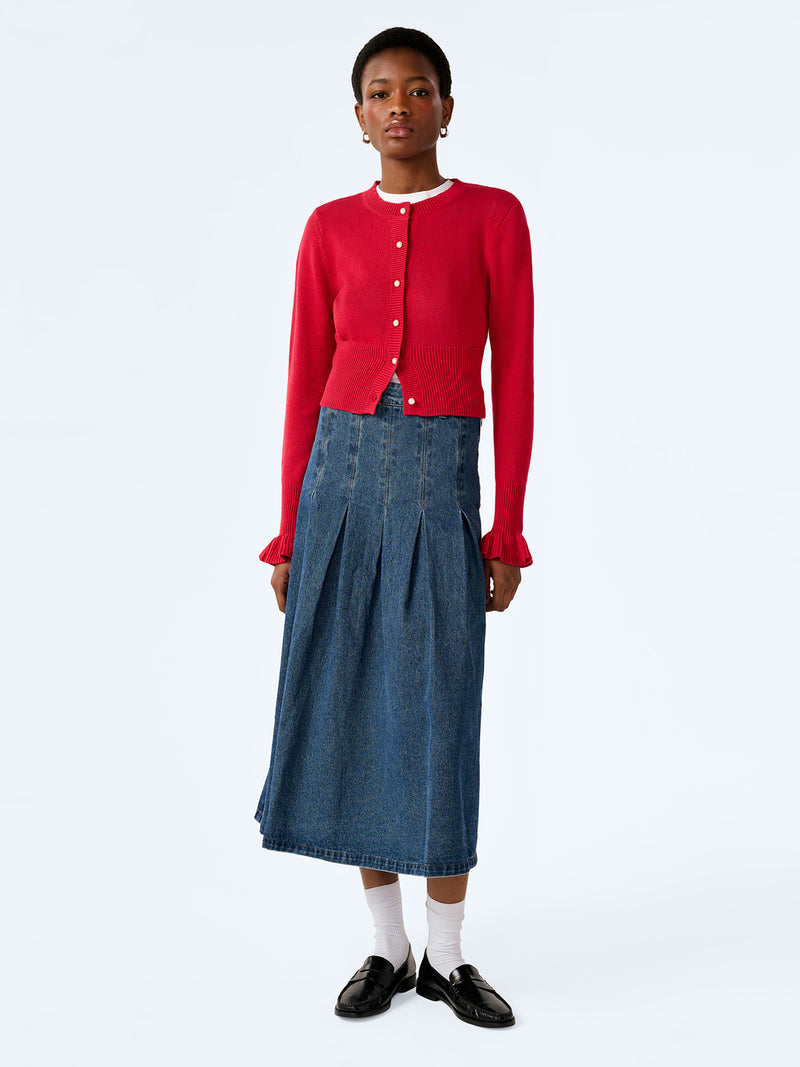 Pru Skirt in Mid Wash