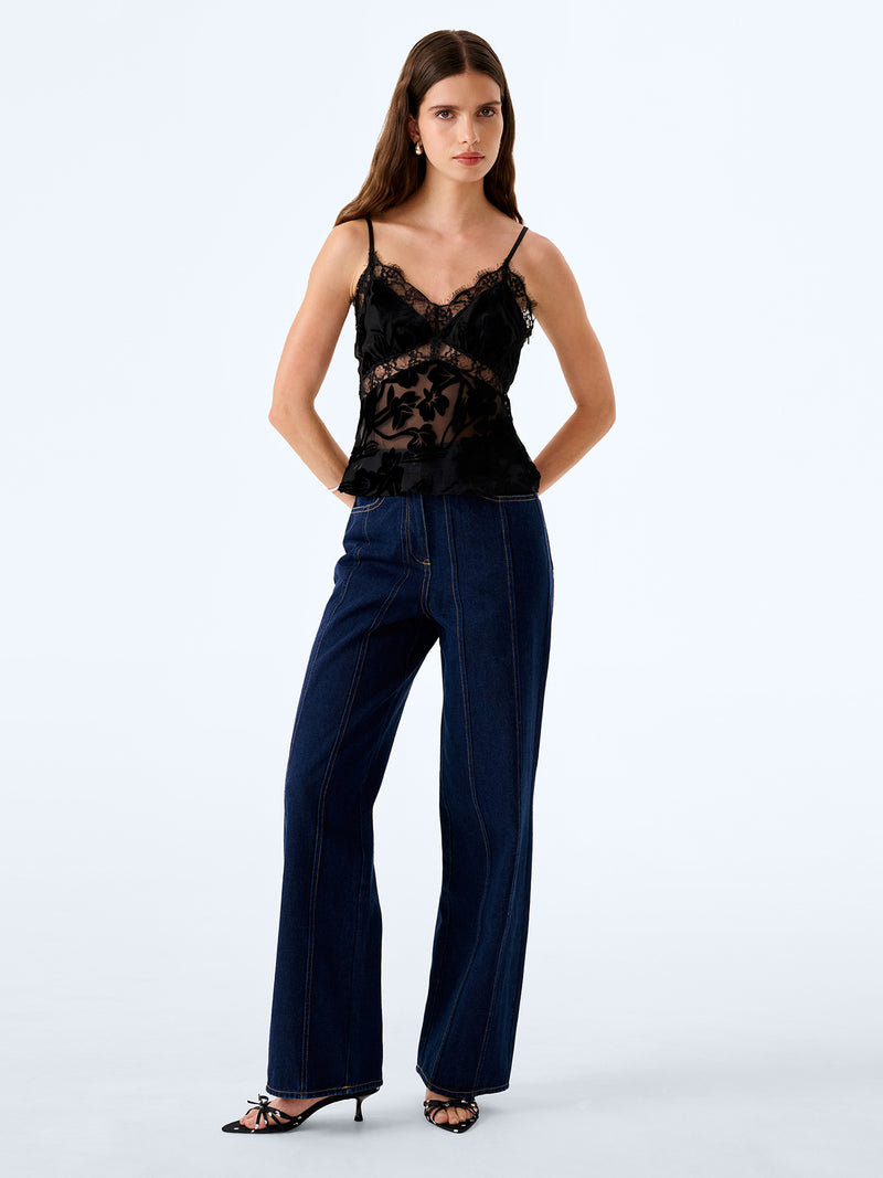 Tamara Top in Black Devore