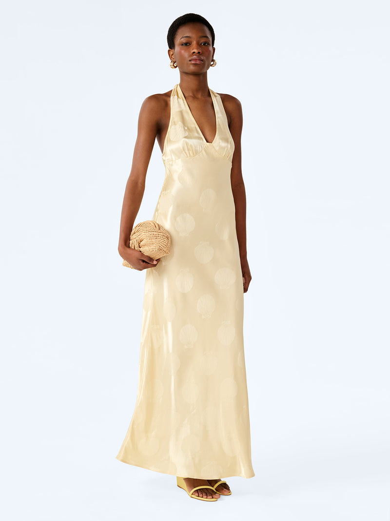Teo Maxi Dress in Double Cream