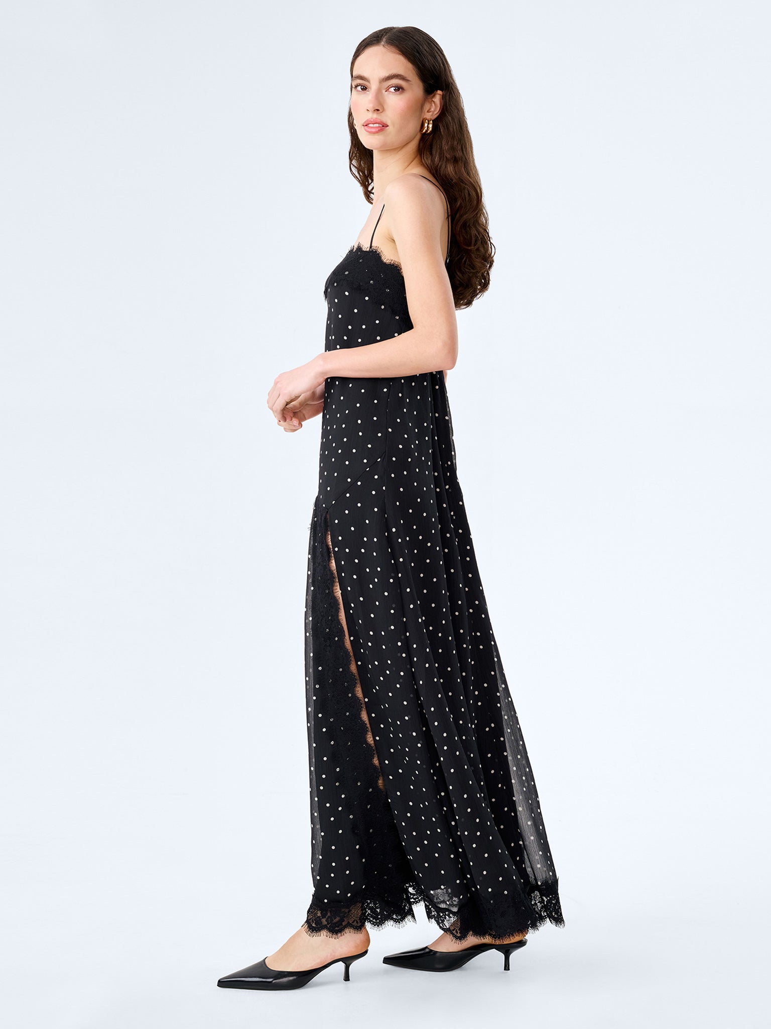 black on black polka dot dress Thea Dress in Black Polka Dot – OMNES