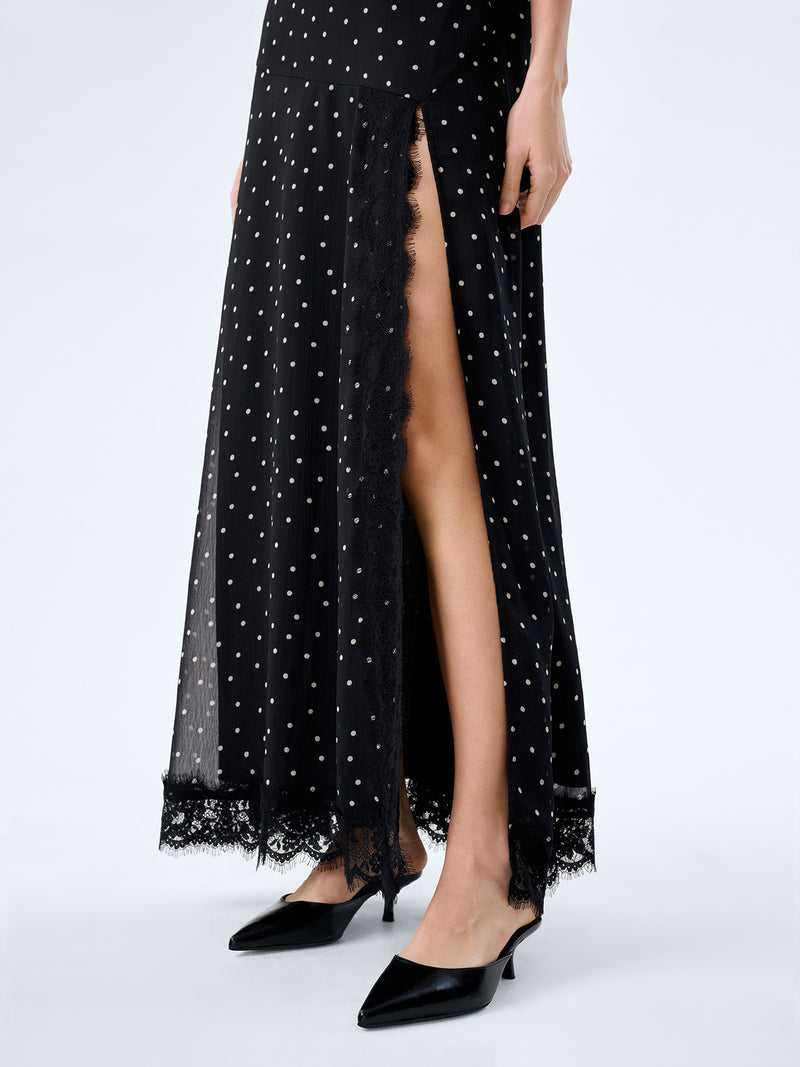 Thea Dress in Black Polka Dot