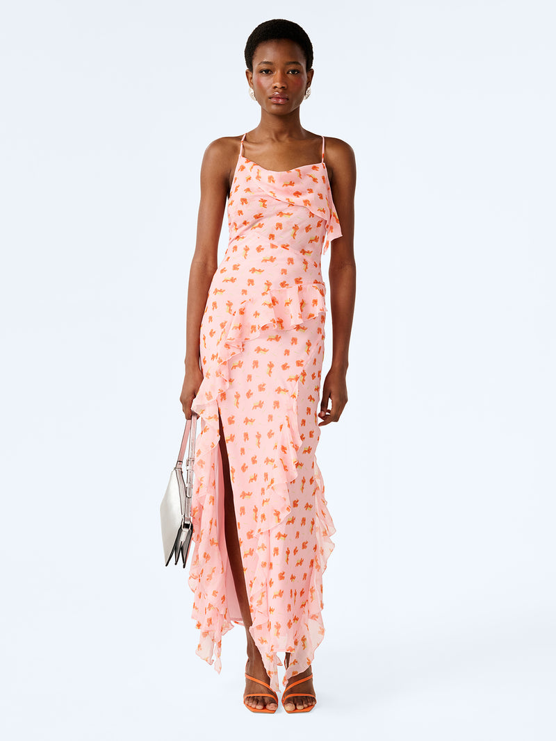 floral floral dress Amber Floral Dress in Lilac Floral | OMNES | Ethical & Affordable Clothing
