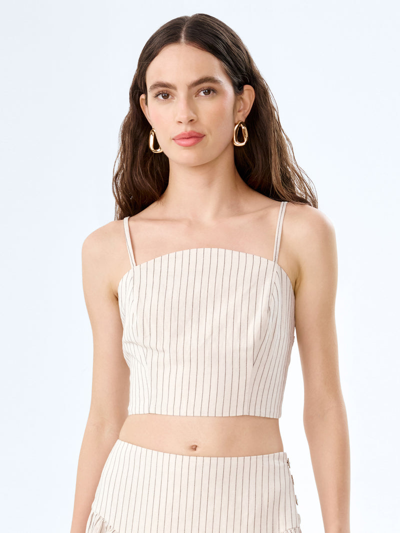 Trisha Top in Cream/Black Stripe