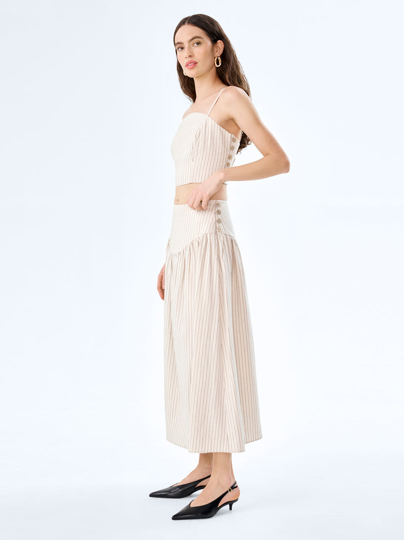 Trisha Top in Cream/Black Stripe