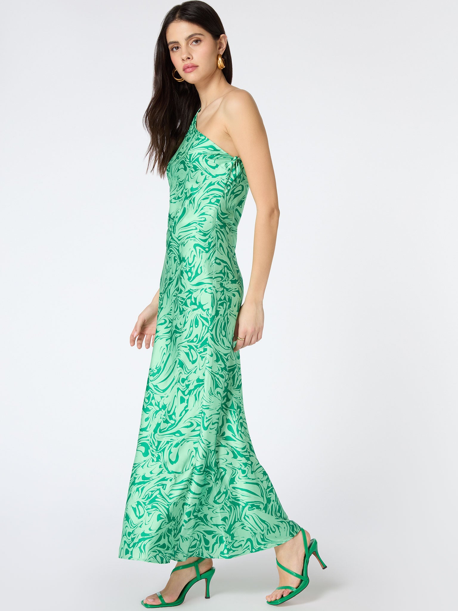Uma One Shoulder Dress in Green Print | OMNES | Dresses | Occasionwear | Sustainable & Affordable Clothing | Shop Women's Fashion Uma One Shoulder Dress in Green Print | OMNES | Dresses | Occasionwear | Sustainable & Affordable Clothing | Shop Women's Fashion