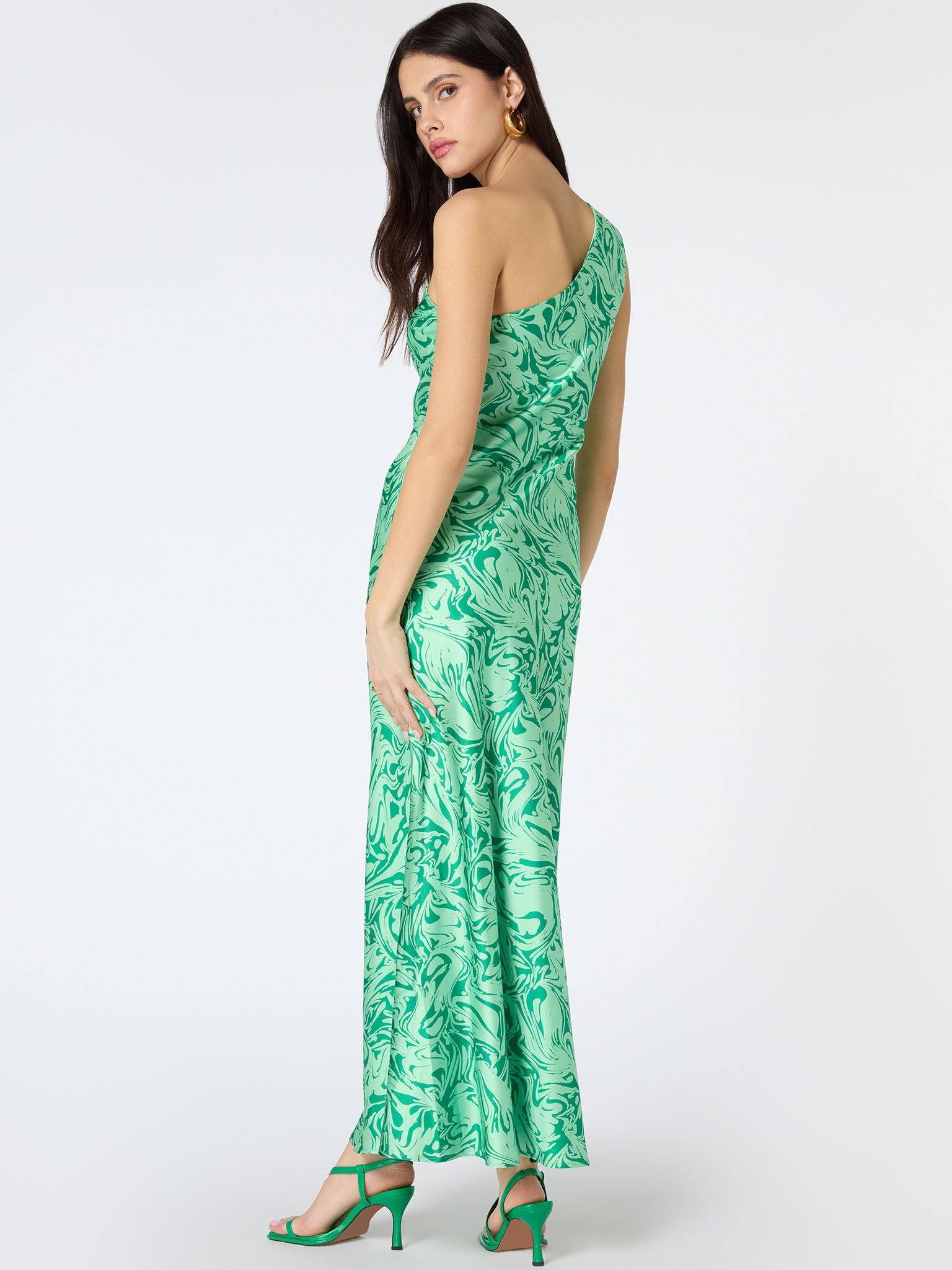 Uma One Shoulder Dress in Green Print | OMNES | Dresses | Occasionwear | Sustainable & Affordable Clothing | Shop Women's Fashion Uma One Shoulder Dress in Green Print | OMNES | Dresses | Occasionwear | Sustainable & Affordable Clothing | Shop Women's Fashion