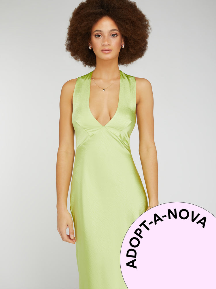 Adopt-a-Nova Tie Back Dress in Green