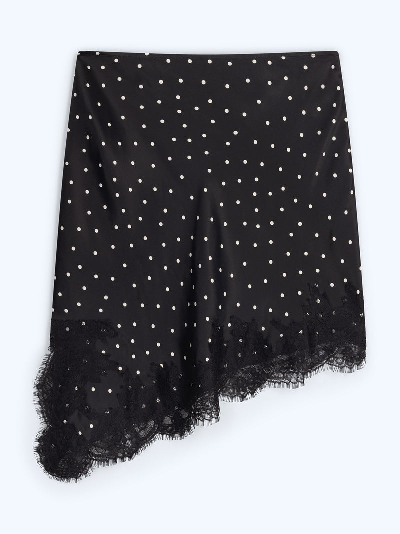 Amada Skirt in Black Polka Dot