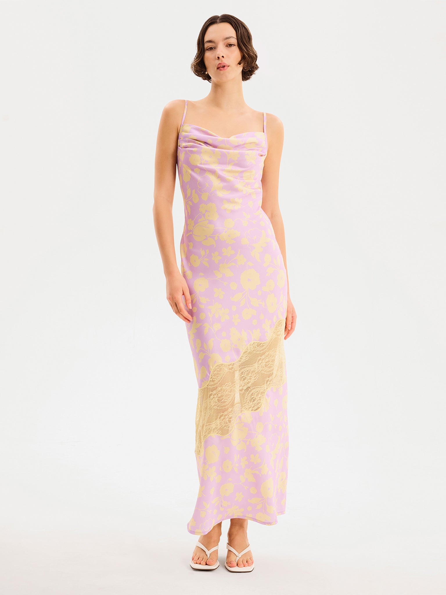 Amber Floral Dress in Lilac Floral - 14