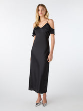 Load image into Gallery viewer, Anthia Drop Shoulder Midi Dress in Black