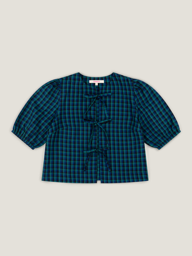 Apollo Blouse in Blue and Green Check
