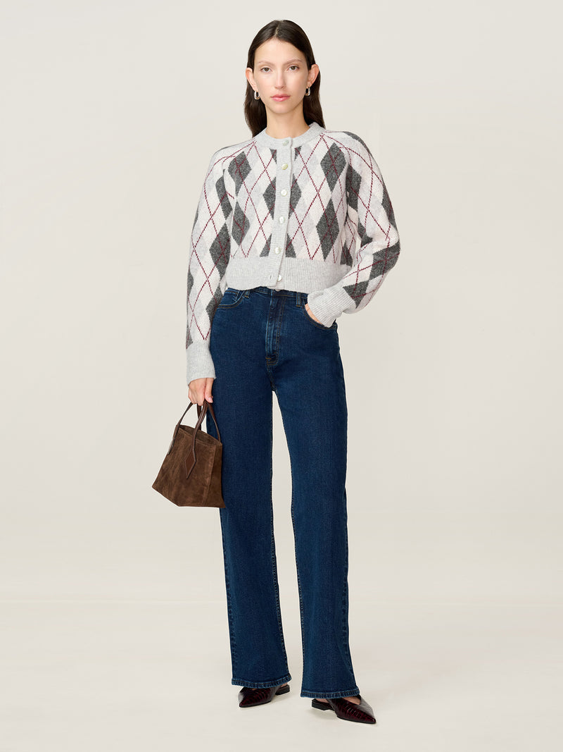 August Argyle Cardigan in Grey