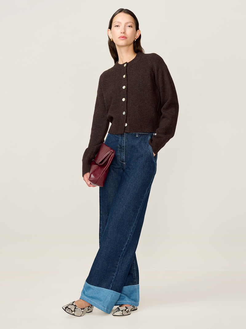 August Cardigan in Chocolate
