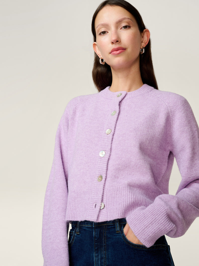 August Cardigan in Lilac
