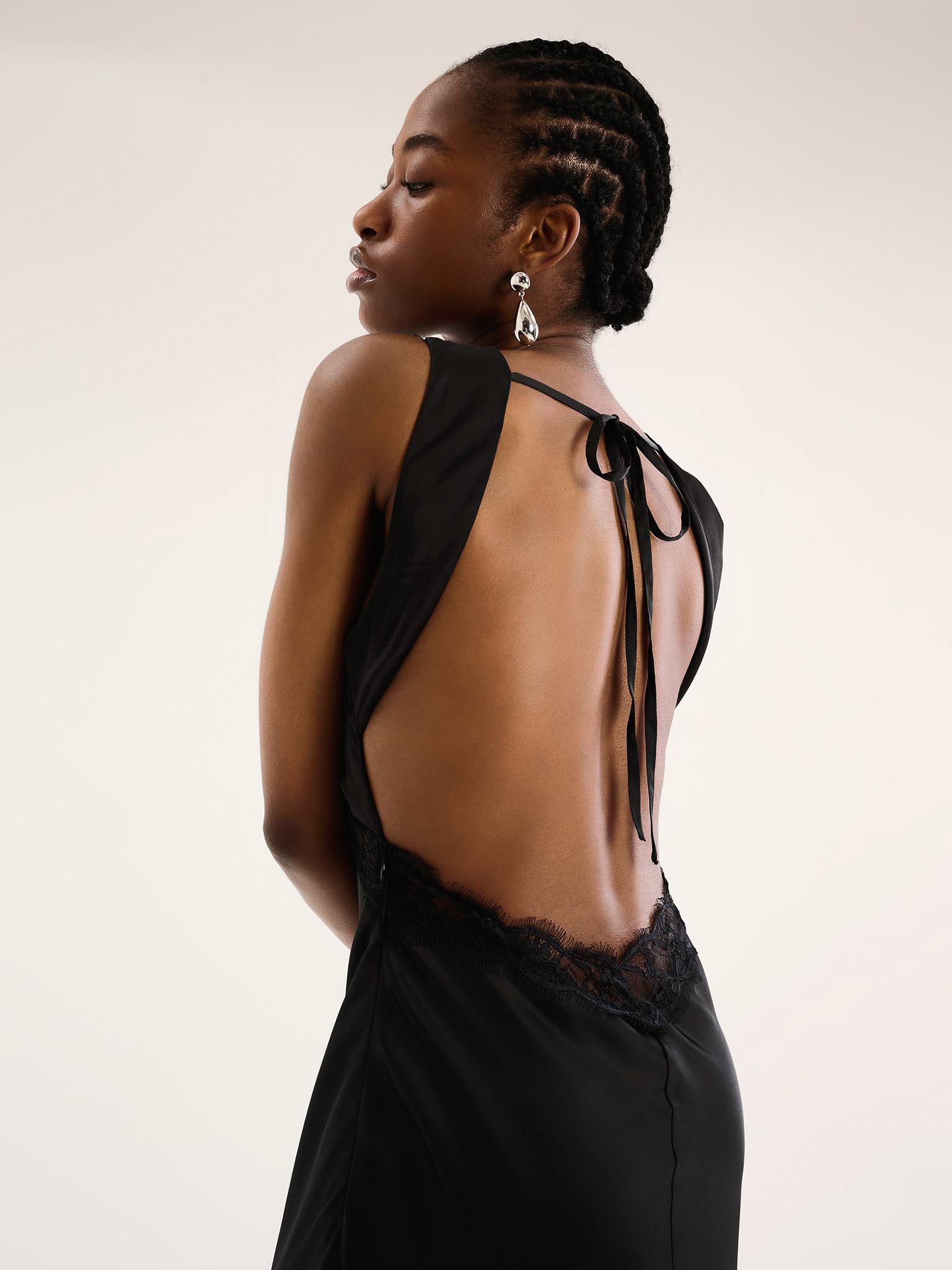 Aurelia Lace Trim Maxi Dress in Black | OMNES | Ethical & Affordable Clothing | Shop Women's Dresses Aurelia Lace Trim Maxi Dress in Black | OMNES | Ethical & Affordable Clothing | Shop Women's Dresses