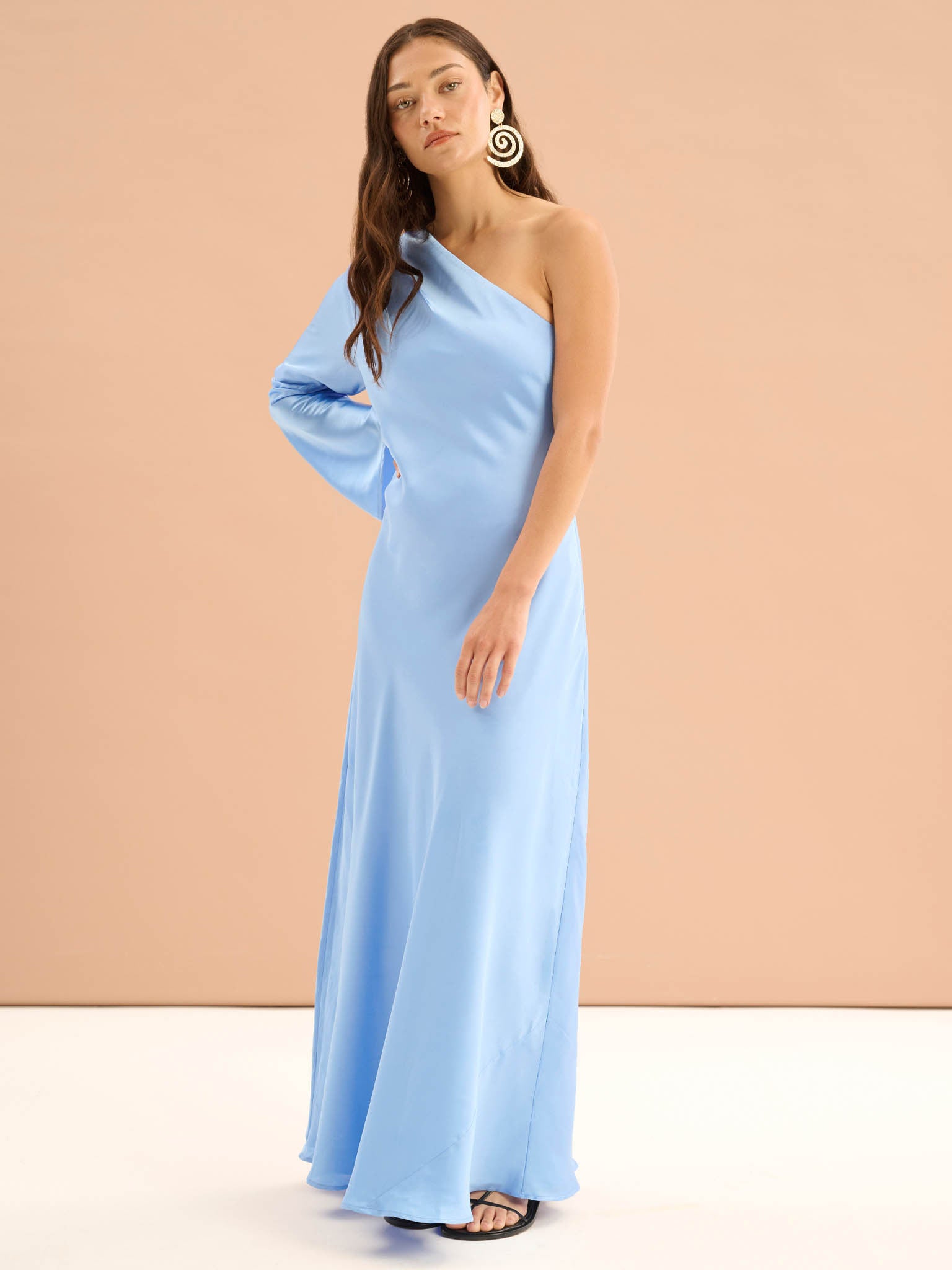 Charlee One Shoulder Dress in Light Blue | OMNES | Ethical & Affordable Clothing | Shop Women's Dresses Charlee One Shoulder Dress in Light Blue | OMNES | Ethical & Affordable Clothing | Shop Women's Dresses