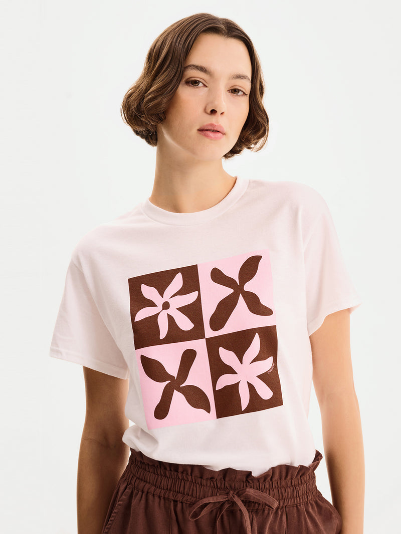 Check Boyfriend T-Shirt in White