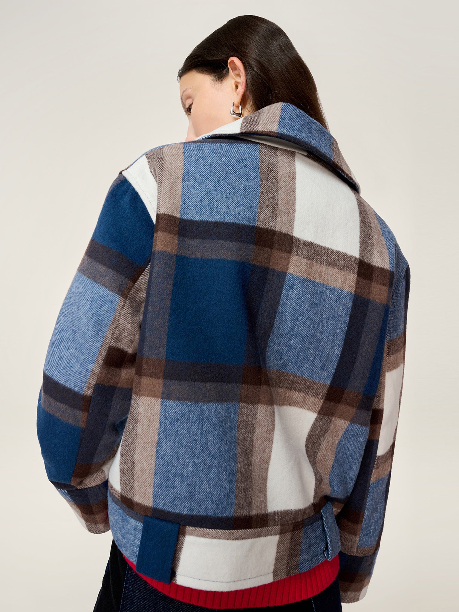 MLVINCE MLVINCE wool check jacket BLUE Lサイズ wool check jacket