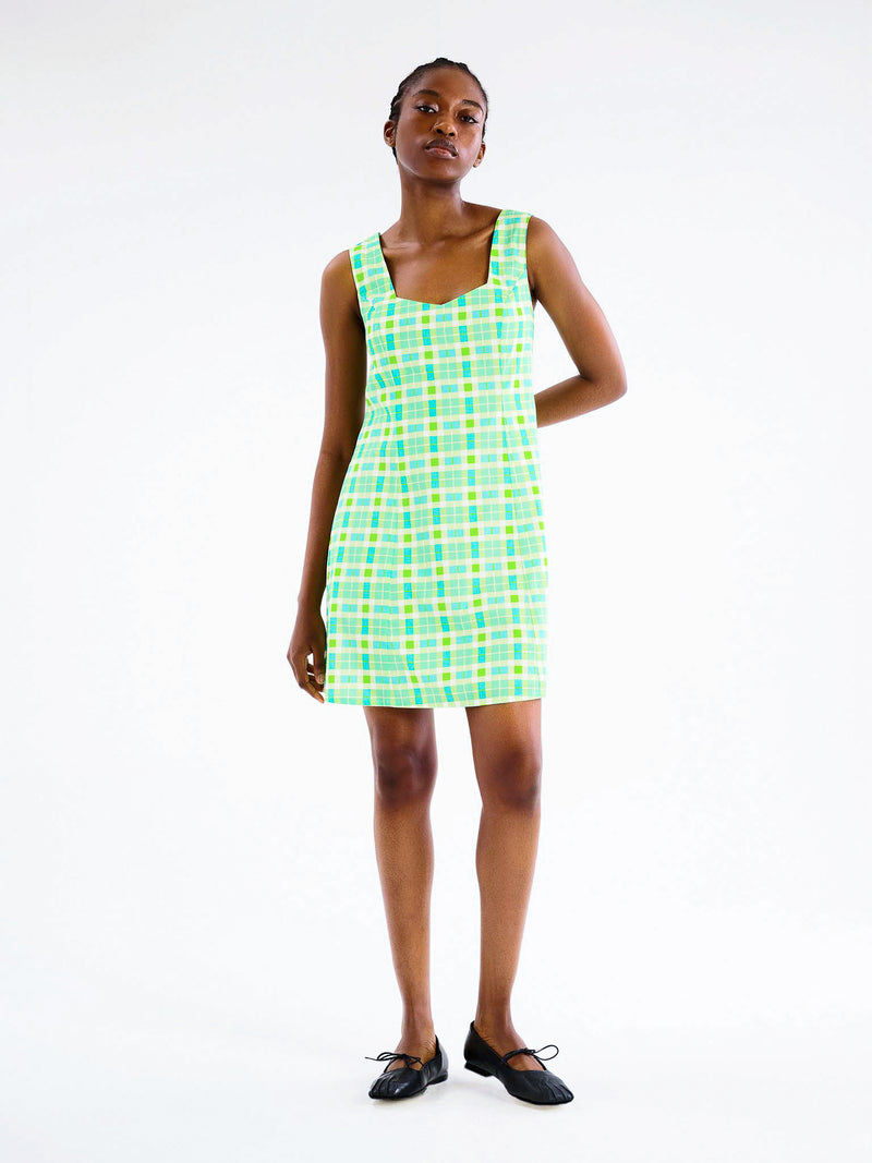 Courtney Mini Dress in Check Print