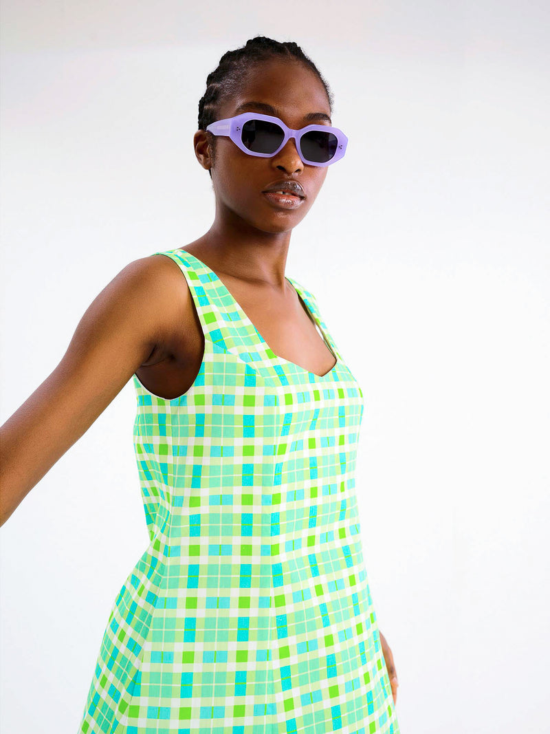 Courtney Mini Dress in Check Print