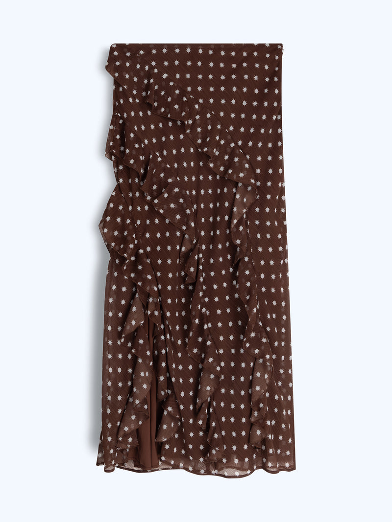 Darline Skirt in Brown Starburst Print