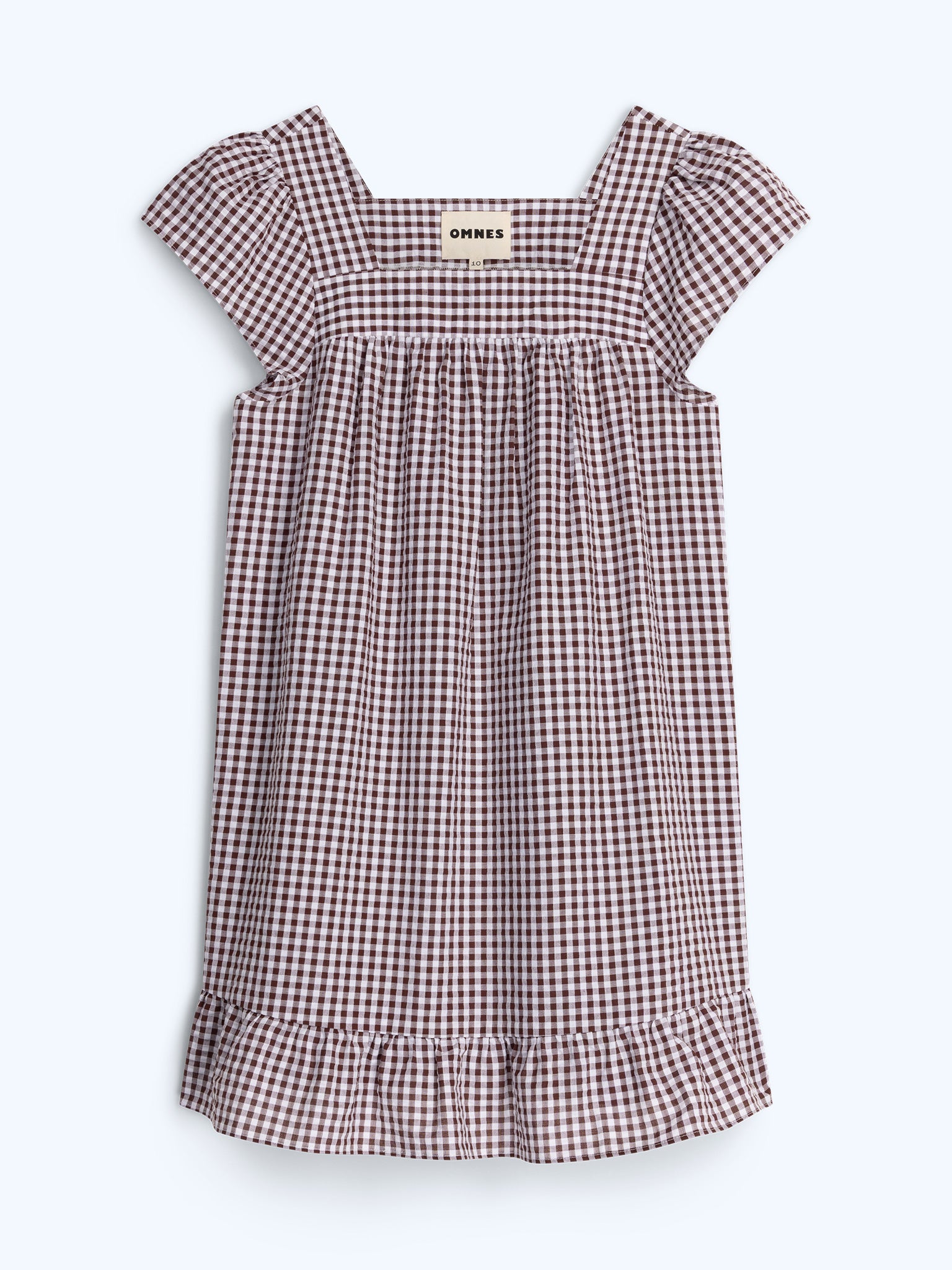 Delphine Dress in Choclate/Cream Gingham – OMNES