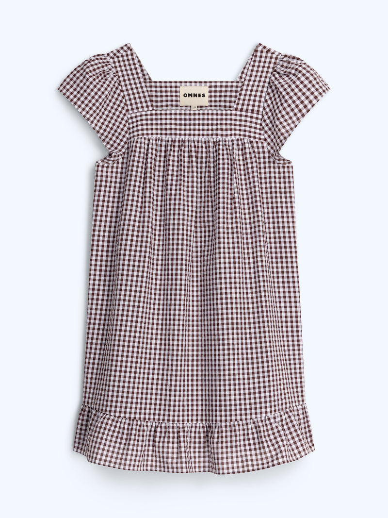 Delphine Dress in Choclate/Cream Gingham
