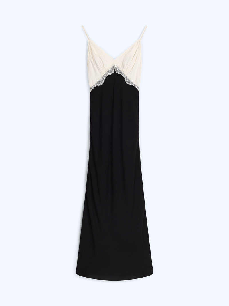 Drew Maxi Dress in Black and White