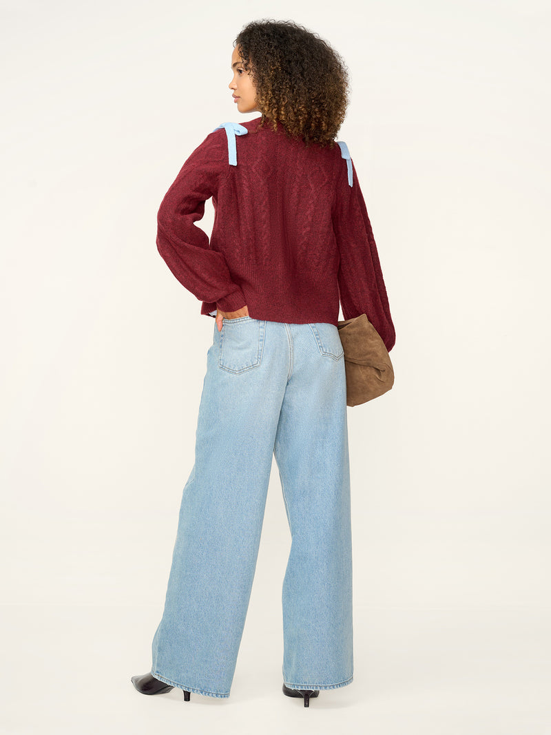 Eugina Cardigan in Merlot