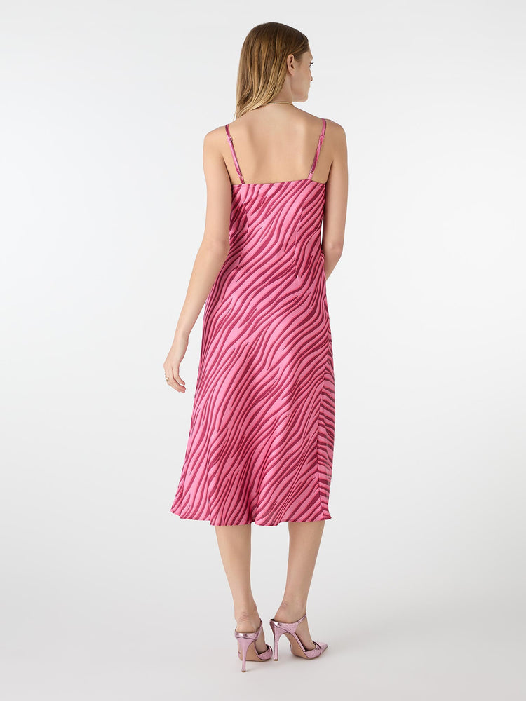 Fia Midi Dress in Pink Zebra