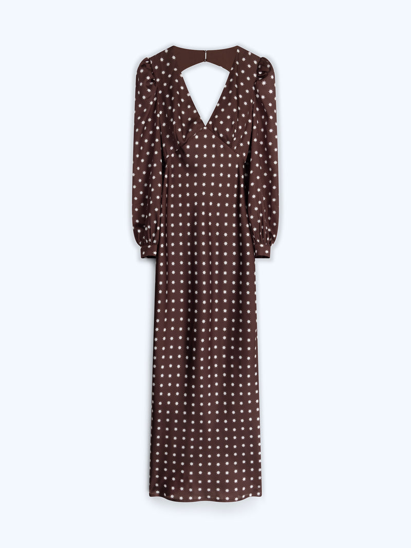 Francoise Dress in Brown Starburst