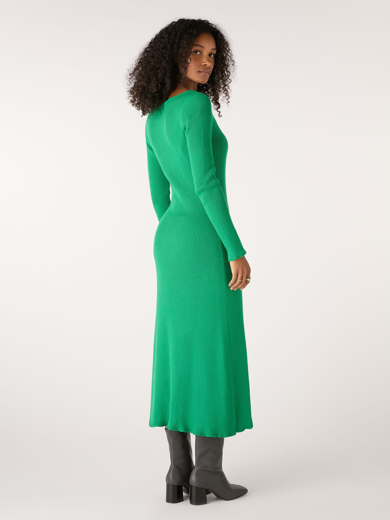 Hampton Knit Dress in Green | Dresses | Knitwear | Sustainable ...