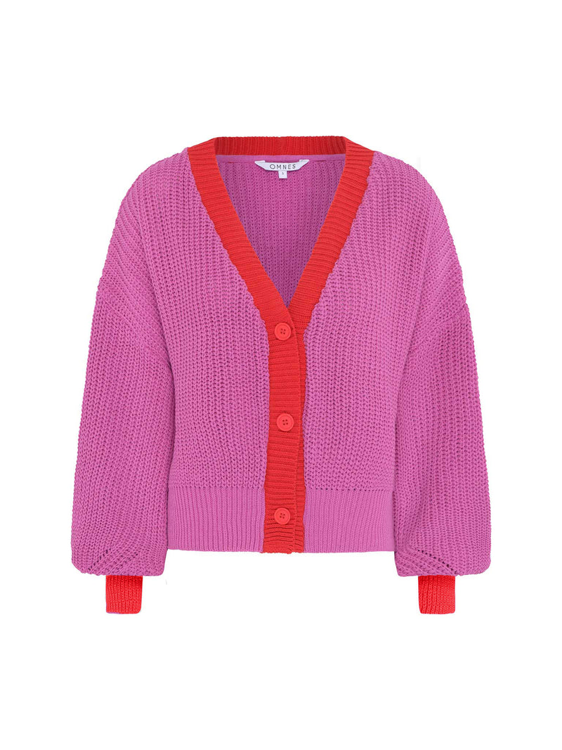 Hopper Cardigan in Pink and Red