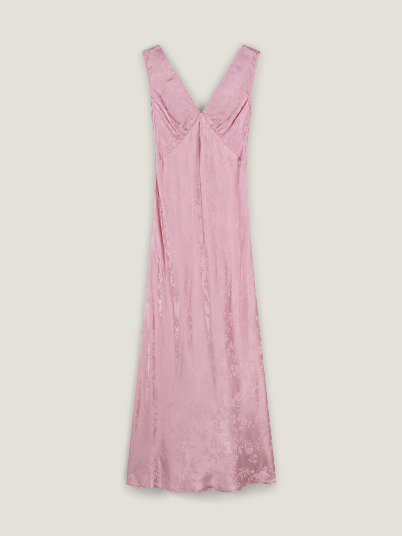 Iris Jacquard Dress in Bleached Mauve