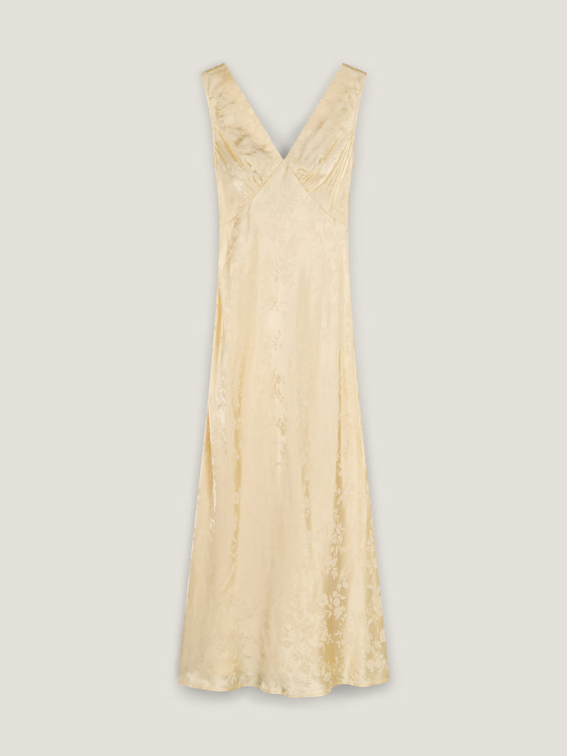 Iris Jacquard Dress in Double Cream