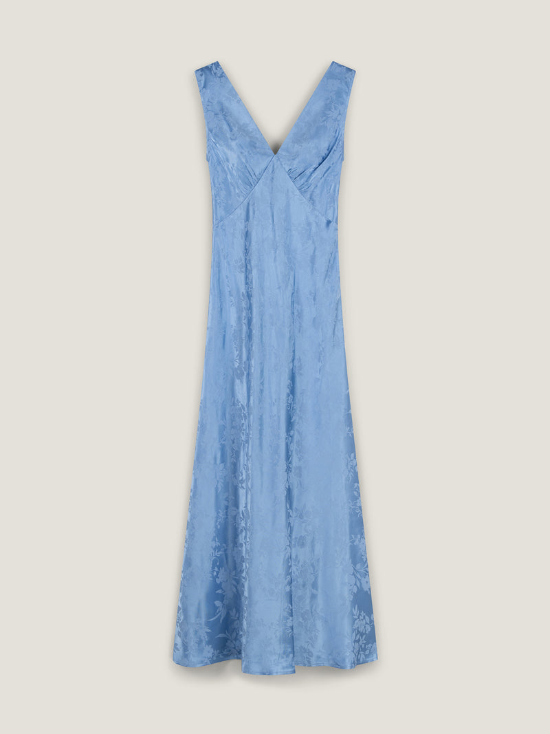 Iris Jacquard Dress in Vista Blue