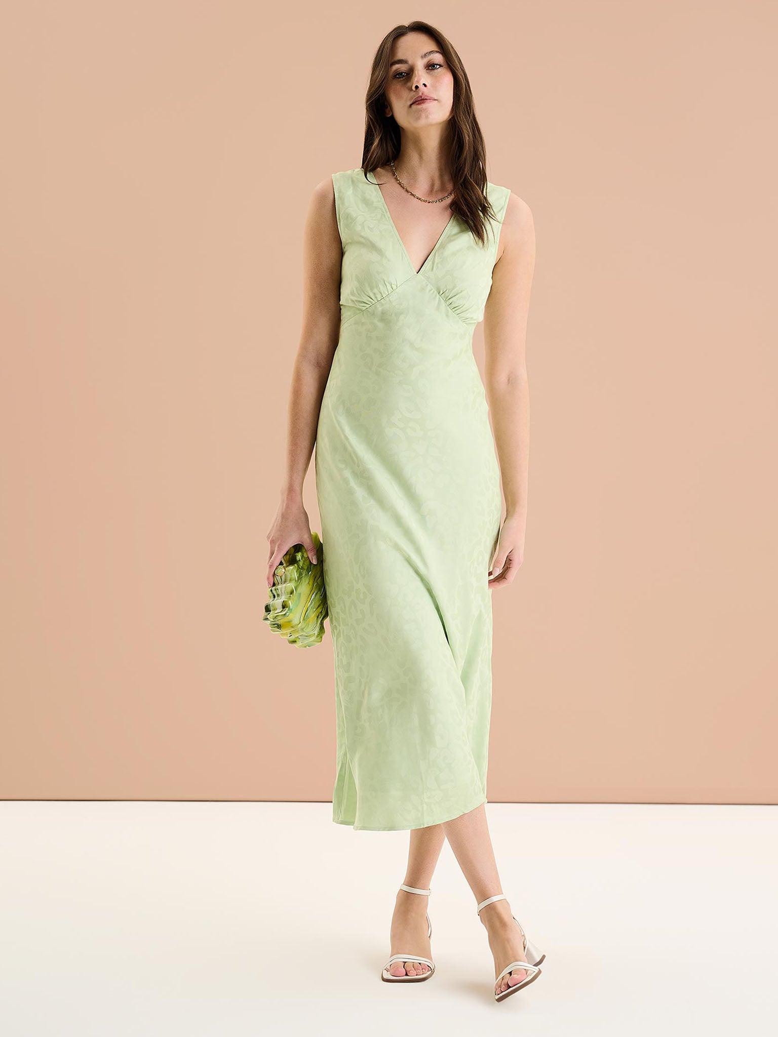 Iris Maxi Dress in Pistachio Green | OMNES | Ethical & Affordable Clothing | Shop Women's Dresses