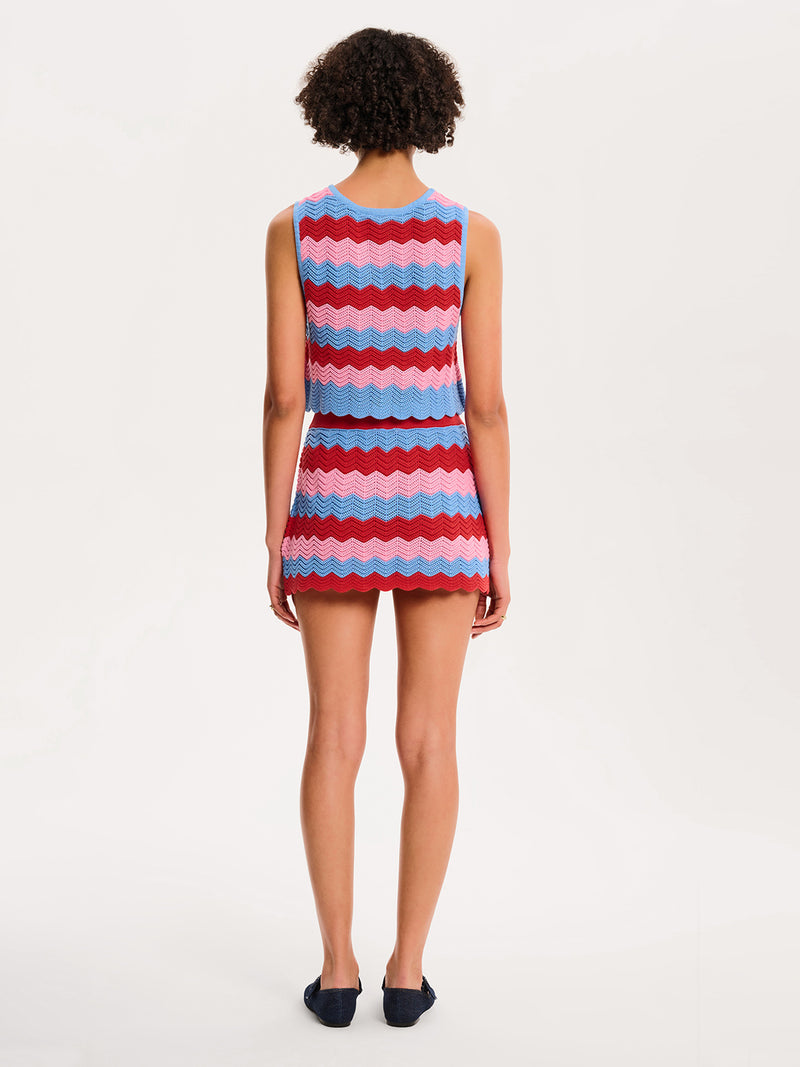 Wilma Top in Blue and Pink