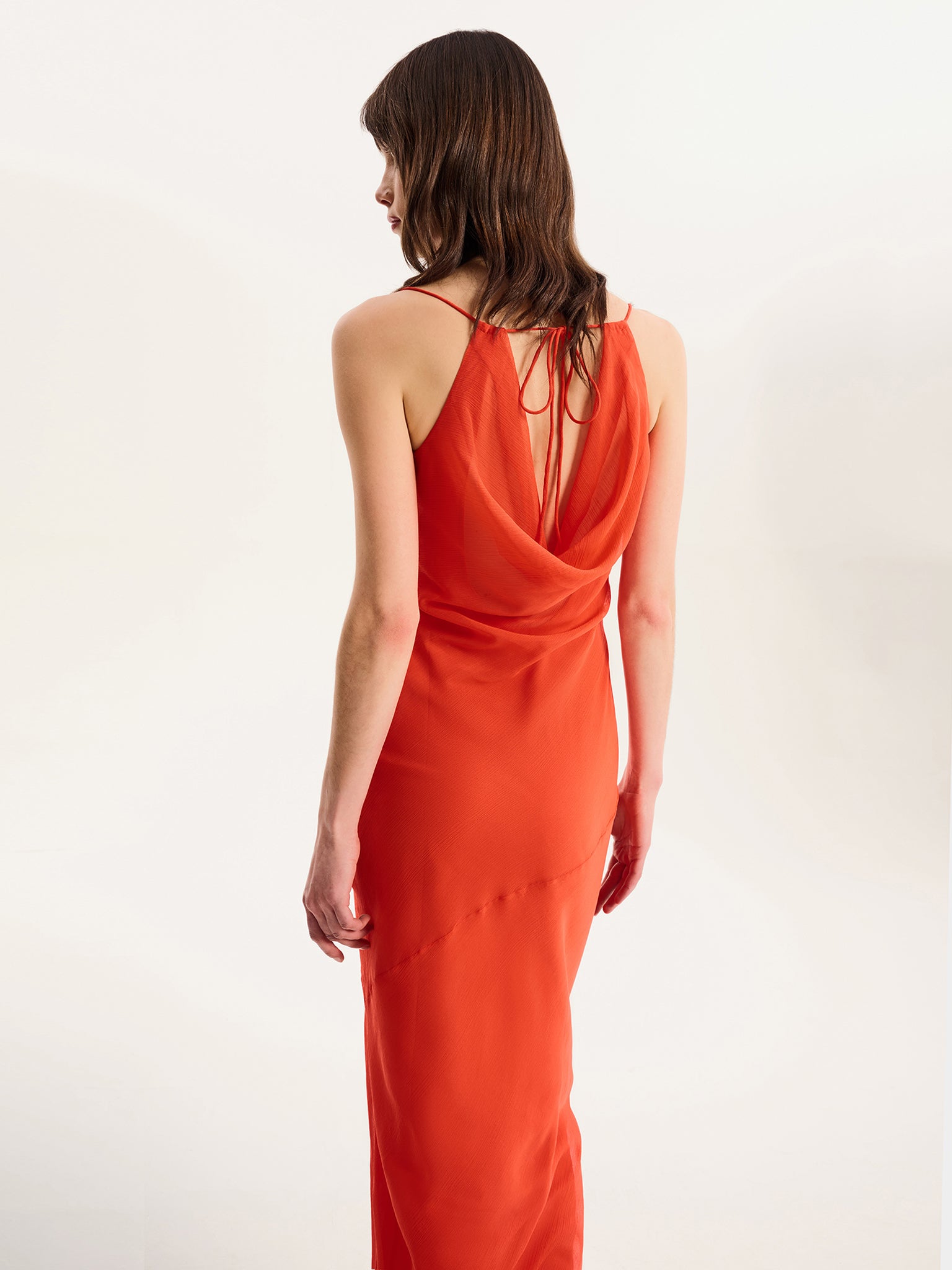 orange chiffon summer dress Coral Summer Stunner Cut-out Chiffon Maxi Dress XXL Ellae Lisque