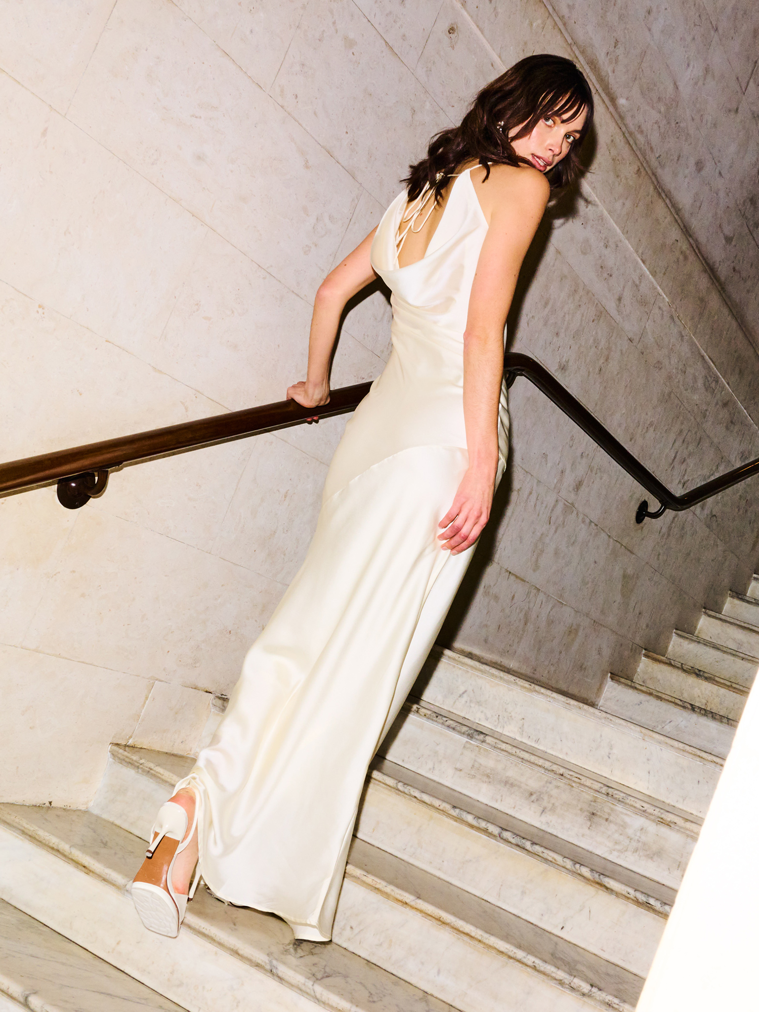 Koko Satin Dress in Ivory | OMNES | Ethical & Affordable Clothing | Shop Women's Dresses Koko Satin Dress in Ivory | OMNES | Ethical & Affordable Clothing | Shop Women's Dresses