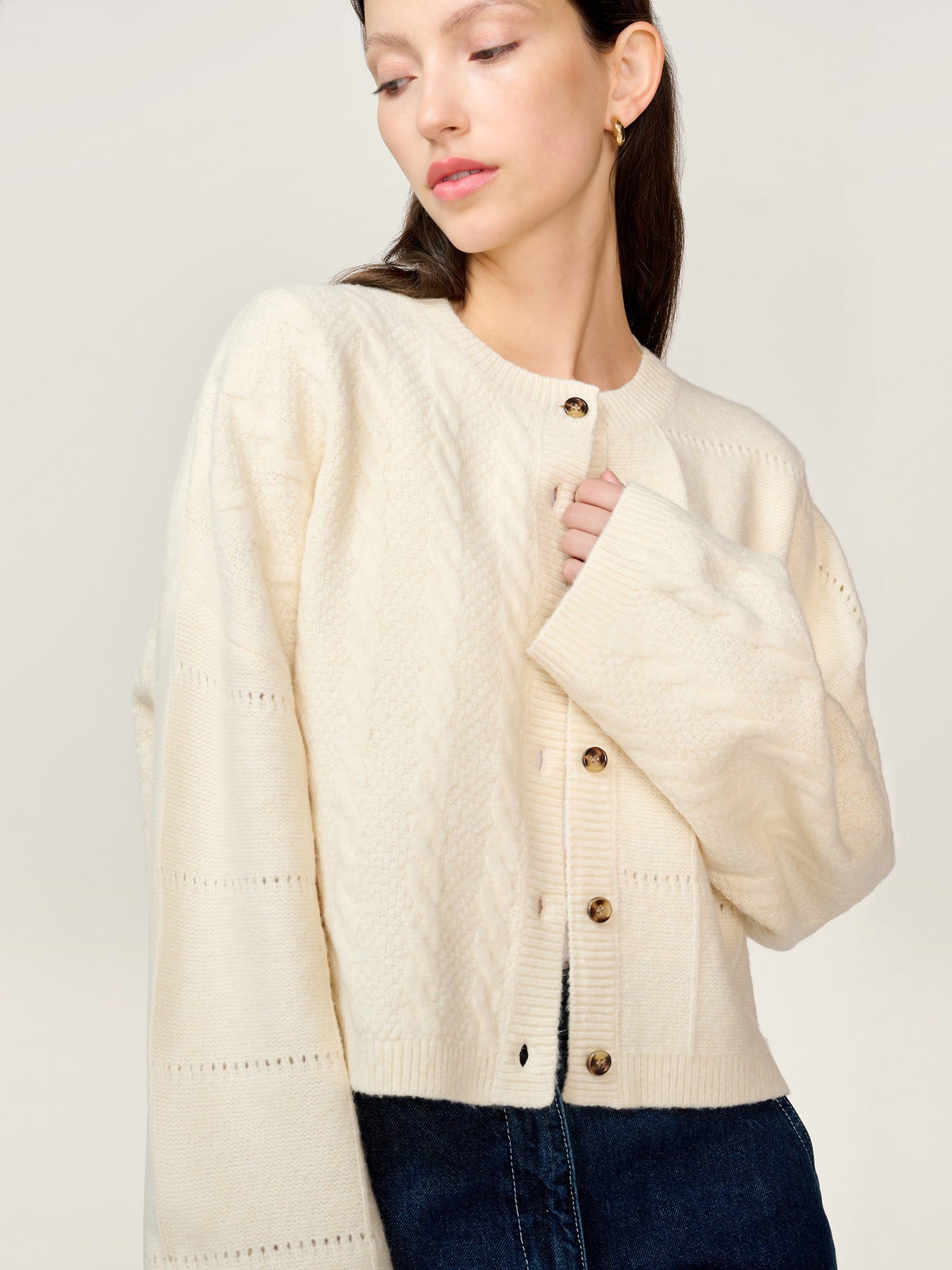 Lenni Cardigan in Cream | OMNES | Ethical & Affordable Clothing